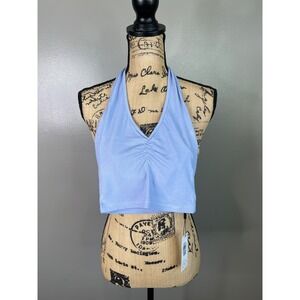 Base by Hello Molly halter top ribbed blue xs